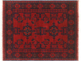 handmade Tribal Biljik Khal Mohammadi Red Blue Hand Knotted RECTANGLE 100% WOOL area rug 3x4